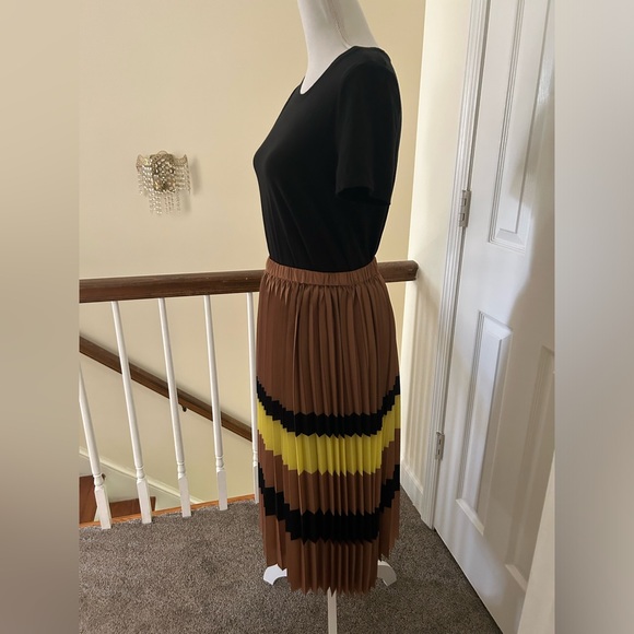 Anthropologie Maeve Pleated Stripe Skirt - Picture 8 of 11